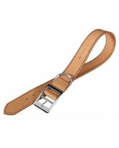 COLLIER chien CUIR NATUREL 63 cm MARRON